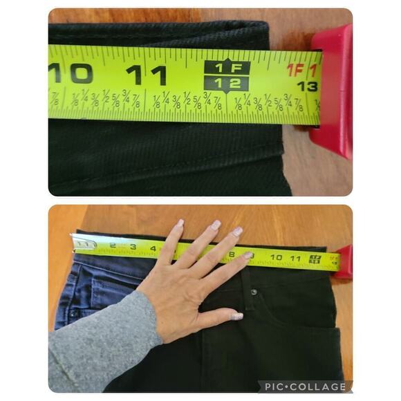 Levis 721 Skinny Jeans Sz 25 (24) High Rise Black Ripped Knees Distressed‎ - Picture 9 of 12